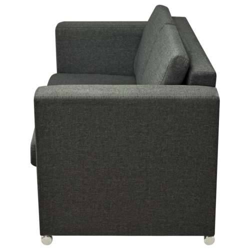 Dvodijelni set sofa od tkanina tamnosivi  - Tamno siva dvosjed + trosjed Cijena