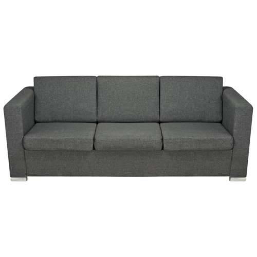 Dvodijelni set sofa od tkanina tamnosivi  - Tamno siva dvosjed + trosjed Cijena