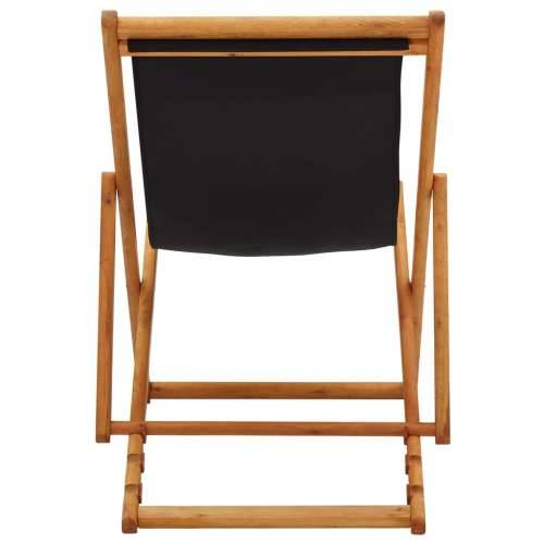 Sklopiva stolica za plažu od drva eukaliptusa i tkanine crna Cijena