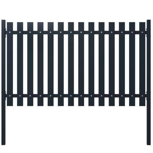 Panel za ogradu antracit 174,5 x 125 cm čelik obložen prahom