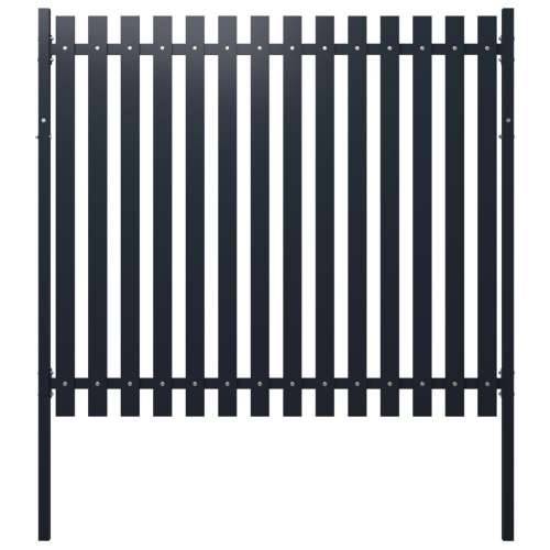 Panel za ogradu antracit 174,5 x 170 cm čelik obložen prahom Cijena