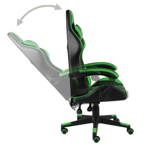 Igraća stolica od umjetne kože crno-zelena Cijena
