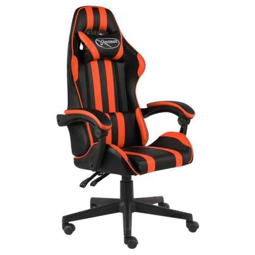 Igraća stolica od umjetne kože crno-narančasta Cijena