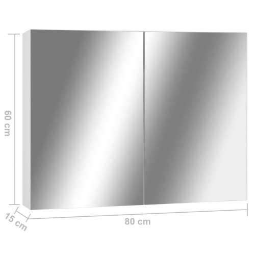 Kupaonski ormarić s ogledalom bijeli 80 x 15 x 60 cm MDF Cijena