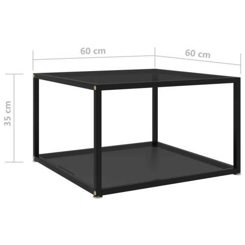 Stolić za kavu crni 60 x 60 x 35 cm od kaljenog stakla - Crna 60 x 60 x 35 cm 1 Cijena