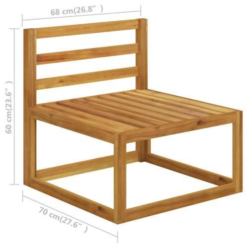 2-dijelna garnitura s jastucima od masivnog bagremovog drva - Krema 1 Srednja sofa + kutna sofa Cijena