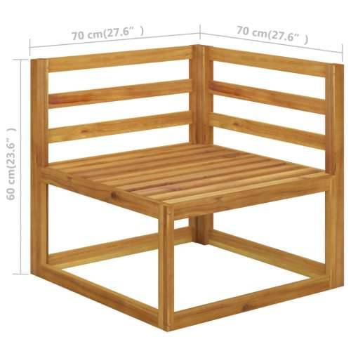 2-dijelna garnitura s jastucima od masivnog bagremovog drva - Krema 1 Srednja sofa + kutna sofa Cijena