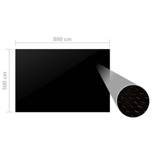 Pravokutni pokrivač za bazen 800 x 500 cm PE crni Cijena