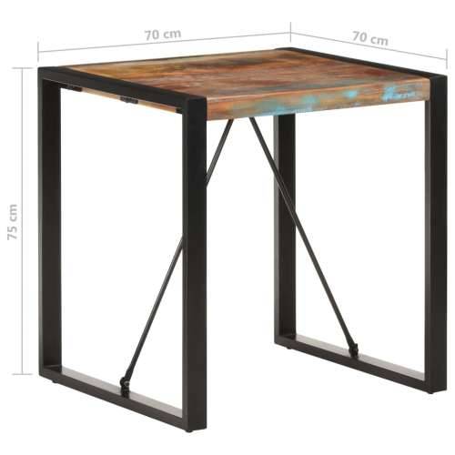 Blagovaonski stol 70 x 70 x 75 cm od masivnog obnovljenog drva - Crna 70 x 70 x 75 cm 1 masivno obnovljeno drvo Cijena
