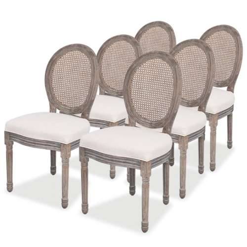 Blagovaonske stolice od tkanine 6 kom krem