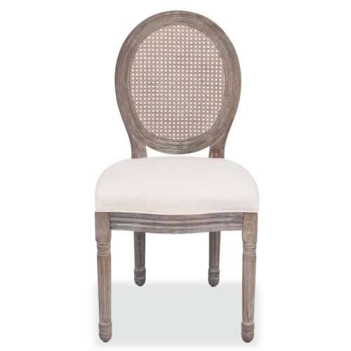 Blagovaonske stolice od tkanine 6 kom krem Cijena