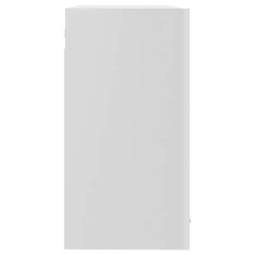 Viseći stakleni ormarić sjajni bijeli 80 x 31 x 60 cm drveni Cijena