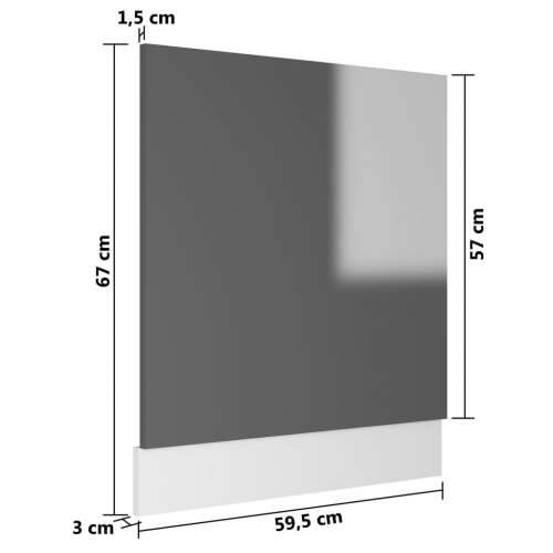 Ploča za perilicu posuđa sjajna siva 59,5 x 3 x 67 cm iverica Cijena