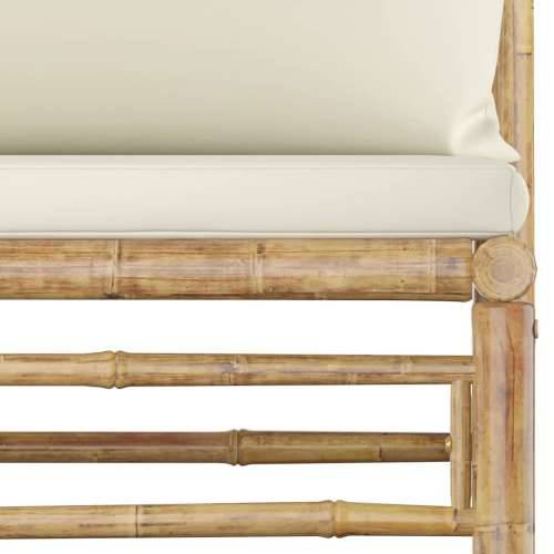5-dijelna vrtna garnitura od bambusa s krem bijelim jastucima Cijena