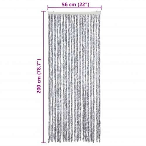 Zastor protiv insekata bijelo-sivi 56 x 200 cm šenil - Bijela i siva 56 x 200 cm Cijena