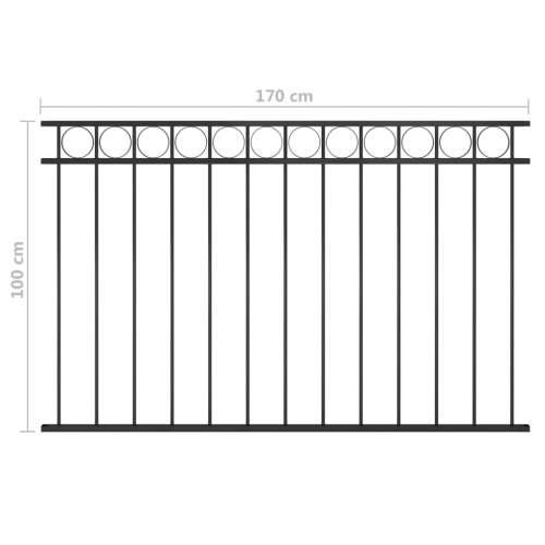 Panel za ogradu čelični 1,7 x 1 m crni - 1.7 x 1 m 1 Cijena