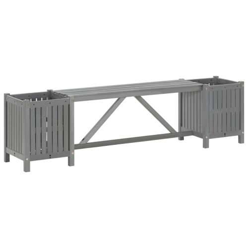 Vrtna klupa s 2 sadilice 150 cm masivno bagremovo drvo siva - Siva 150 x 30 x 40 cm 1 2 Cijena