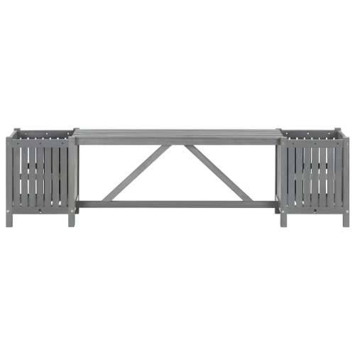 Vrtna klupa s 2 sadilice 150 cm masivno bagremovo drvo siva - Siva 150 x 30 x 40 cm 1 2 Cijena