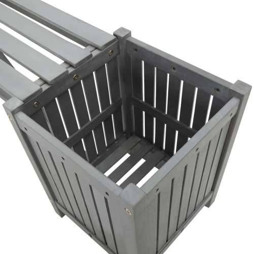 Vrtna klupa s 2 sadilice 150 cm masivno bagremovo drvo siva - Siva 150 x 30 x 40 cm 1 2 Cijena