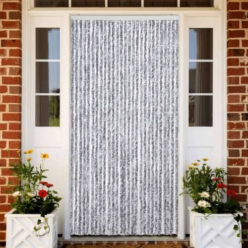 Zastor protiv insekata bijelo-sivi 118 x 220 cm šenil - Bijela i siva 118 x 220 cm Cijena