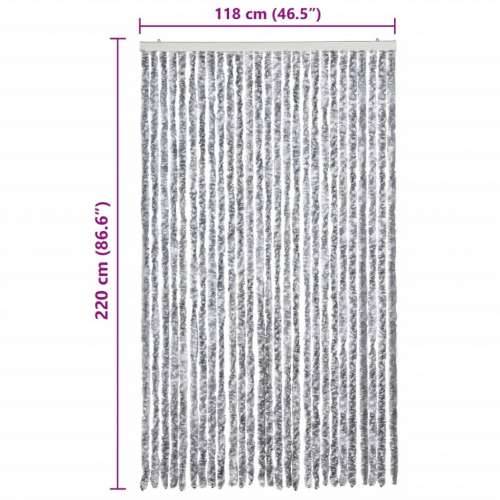 Zavjesa protiv muha - Zastor protiv insekata bijelo-sivi 118 x 220 cm šenil - Bijela i siva 118 x 220 cm Cijena