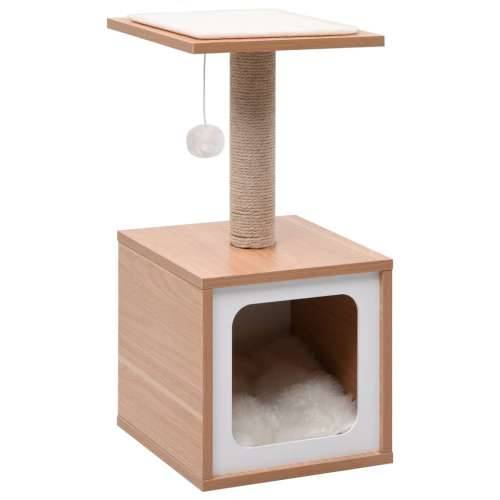 Penjalica za mačke - Kuća za mačke - Grebalica s prostirkom za grebanje od sisala 62 cm - Bijela Cijena