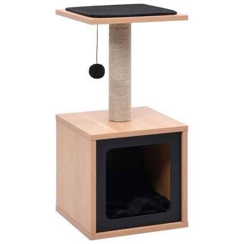 Penjalica za mačke - Kuća za mačke - Grebalica s prostirkom za grebanje od sisala 62 cm - Crna Cijena