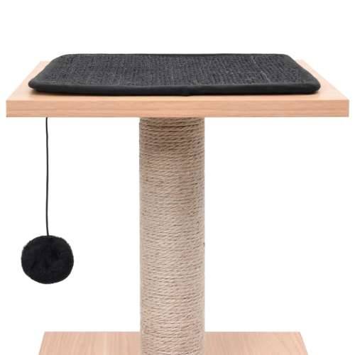 Penjalica za mačke - Kuća za mačke - Grebalica s prostirkom za grebanje od sisala 62 cm - Crna Cijena