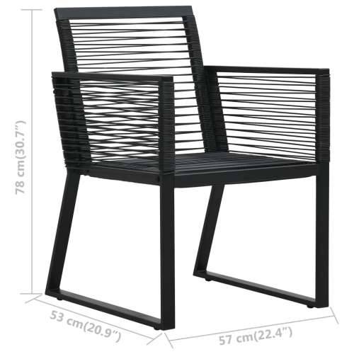 Vrtna garnitura - 3-dijelni vrtni blagovaonski set od PVC ratana crni - 2 Cijena