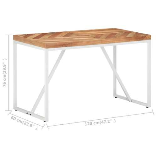 Blagovaonski stol 120 x 60 x 76 cm masivno drvo bagrema i manga - Bijela 120 x 60 x 76 cm 1 Cijena