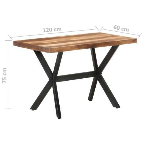 Blagovaonski stol 120 x 60 x 75 cm od masivnog drva s premazom - 120 x 60 x 75 cm 1 Cijena