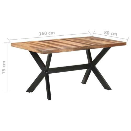 Blagovaonski stol 160 x 80 x 75 cm od masivnog drva s premazom - 160 x 80 x 75 cm 1 Cijena