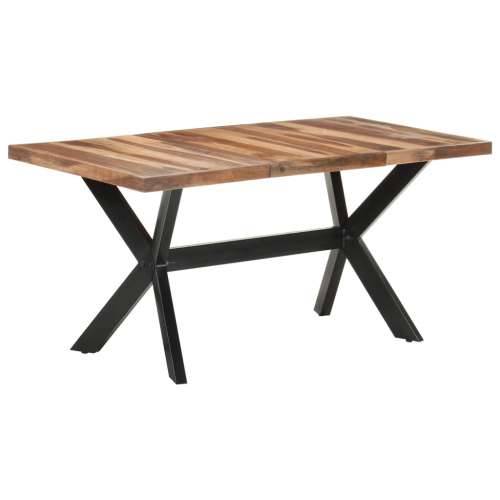 Blagovaonski stol 160 x 80 x 75 cm od masivnog drva s premazom - 160 x 80 x 75 cm 1 Cijena