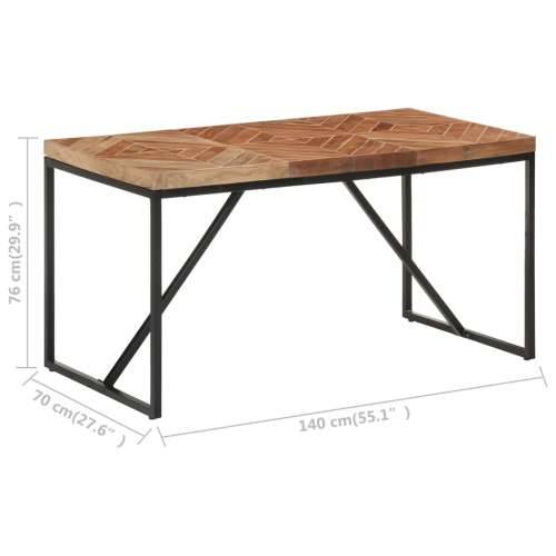 Blagovaonski stol 140 x 70 x 76 cm masivno drvo bagrema i manga - Crna 140 x 70 x 76 cm 1 Cijena