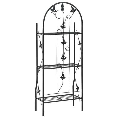 Stalak za biljke s 3 razine crni 52 x 28 x 128 cm željezni Cijena