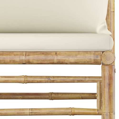 3-dijelna vrtna garnitura od bambusa s krem bijelim jastucima Cijena