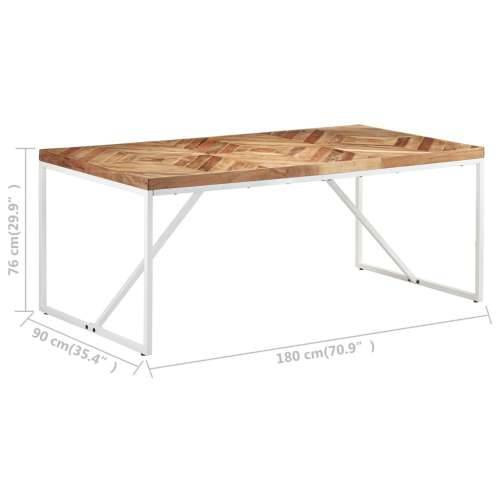 Blagovaonski stol 180 x 90 x 76 cm masivno drvo bagrema i manga - Bijela 180 x 90 x 76 cm 1 Cijena