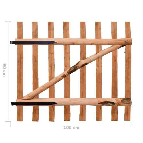 Jednostruka vrata za ogradu od drva lješnjaka 100 x 90 cm Cijena