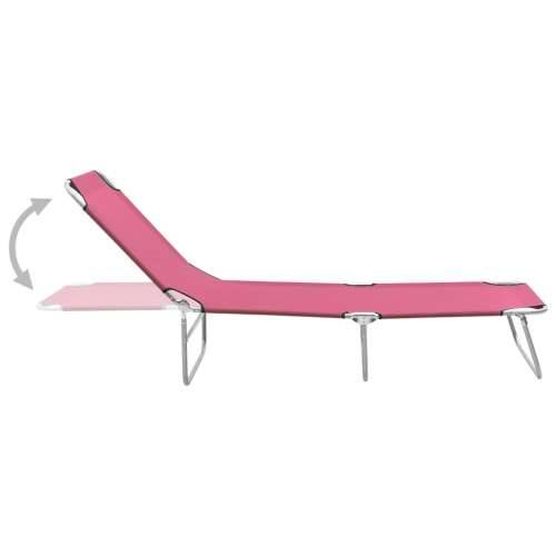 Sklopiva ležaljka za sunčanje od čelika i tkanine ružičasta Cijena