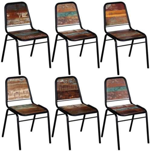 Blagovaonske stolice od obnovljenog drva 6 kom Cijena