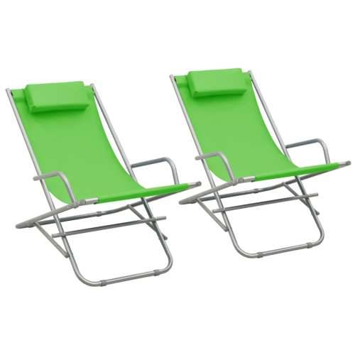 Stolice za ljuljanje 2 kom čelične zelene