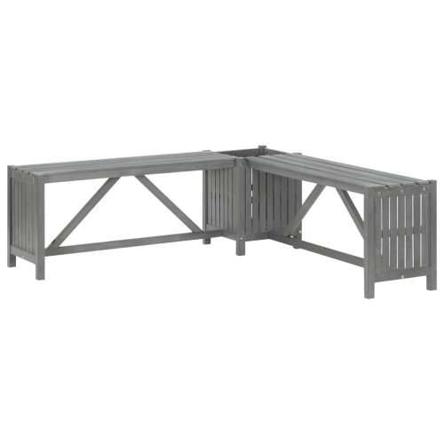 Kutna vrtna klupa sa sadilicom 117 cm od bagremovog drva siva - Siva 117 x 117 x 40 cm 1 2 Cijena