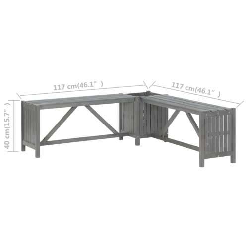 Kutna vrtna klupa sa sadilicom 117 cm od bagremovog drva siva - Siva 117 x 117 x 40 cm 1 2 Cijena