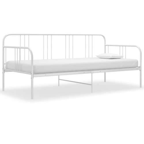 Okvir za krevet na razvlačenje bijeli metalni 90 x 200 cm - Bijela Cijena