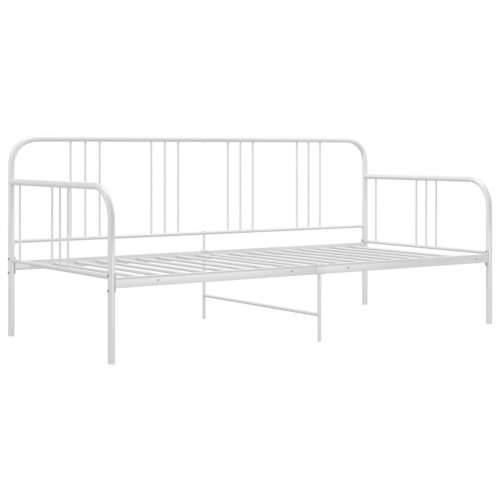 Okvir za krevet na razvlačenje bijeli metalni 90 x 200 cm - Bijela Cijena