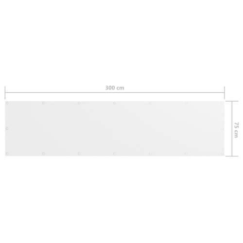 Balkonski zastor bijeli 75 x 300 cm od tkanine Oxford Cijena