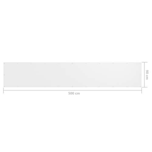 Balkonski zastor bijeli 90 x 500 cm od tkanine Oxford Cijena