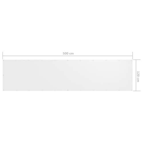 Balkonski zastor bijeli 120 x 500 cm od tkanine Oxford Cijena