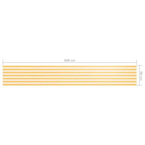 Balkonski zastor bijelo-žuti 90 x 600 cm od tkanine Oxford Cijena