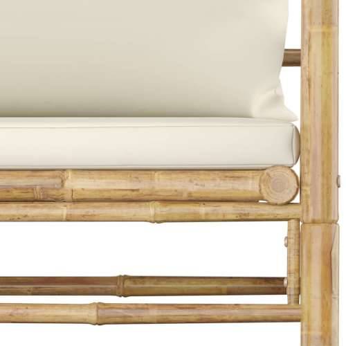 6-dijelna vrtna garnitura od bambusa s krem bijelim jastucima Cijena